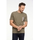 BISON O-Neck T-shirt i genanvendt bomuldsblanding i army til here