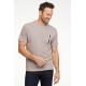 BISON O-Neck T-shirt i genanvendt bomuldsblanding i DK sand til here