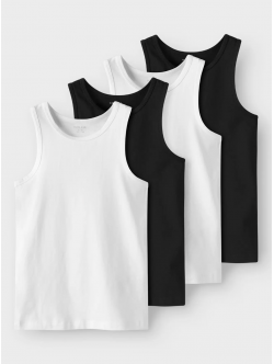 Name it 4pak tanktop i hvid og sort til drenge