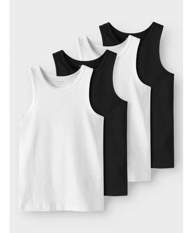 Name it 4pak tanktop i hvid og sort til drenge