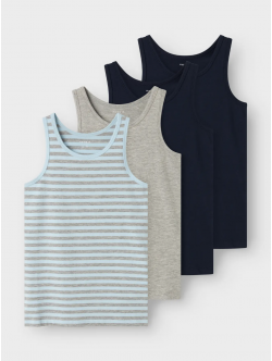 Name it 4pak Tanktops i aquamarine til drenge