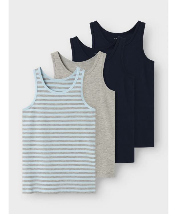 Name it 4pak Tanktops i aquamarine til drenge