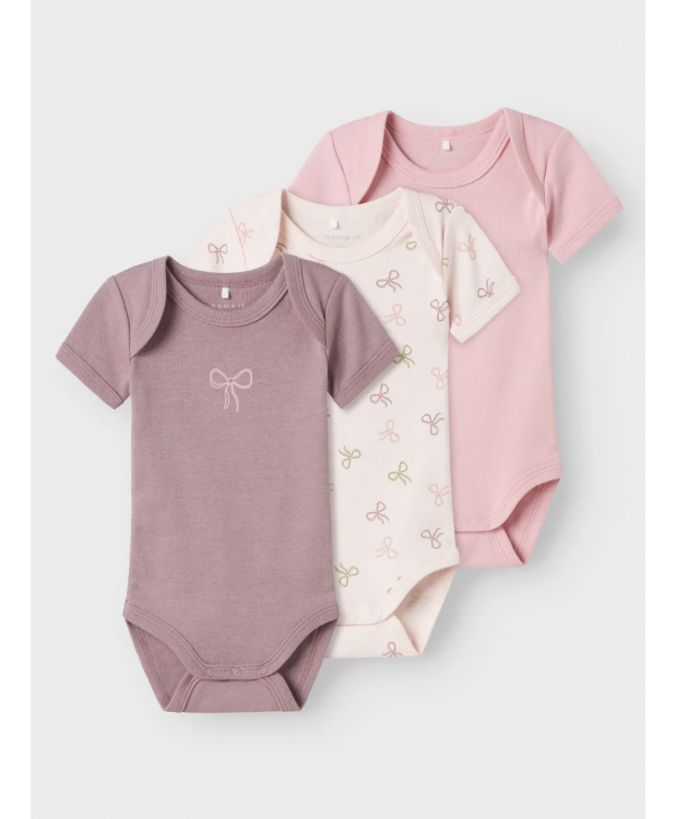 Name it 3pak pink bow bodystockings multifarvet til piger