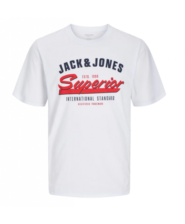 Jack & Jones Junior T-shirt i hvid med print til drenge
