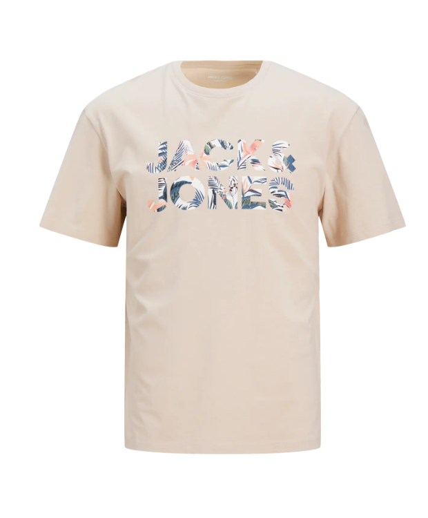 Jack & Jones Junior T-shirt i Moonbeam med print til drenge