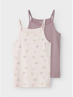 Name it 2pak pink bow top med smalle stropper til piger