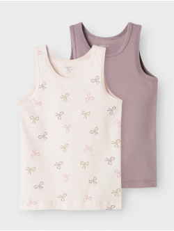 Name it 2pak pink bow tanktop til piger