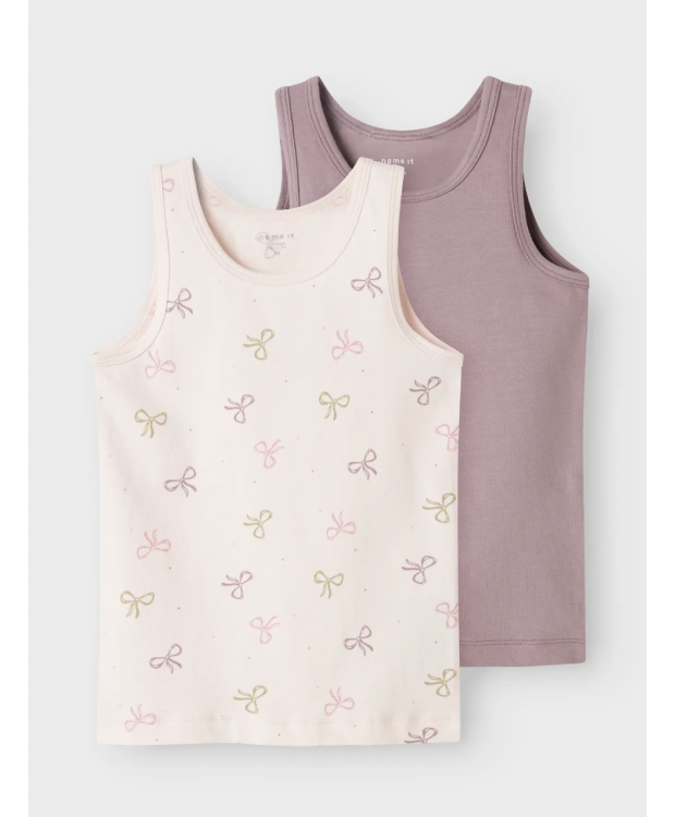 Name it 2pak pink bow tanktop til piger