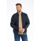 BISON Navy cardigan med struktureret design og komfortabel pasform til herre