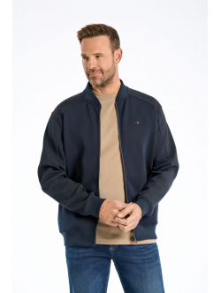 BISON Navy cardigan med struktureret design og komfortabel pasform til herre