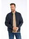 BISON Navy cardigan med struktureret design og komfortabel pasform til herre