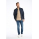 BISON Navy cardigan med struktureret design og komfortabel pasform til herre