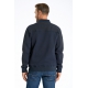 BISON Navy cardigan med struktureret design og komfortabel pasform til herre