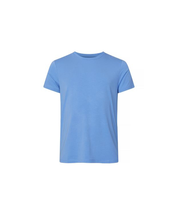 Se RESTERÃDS bambus T-shirt i blå med rund hals til herre hos Sokkeposten.dk
