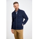BISON Navy strikcardigan i uldblanding til herre