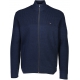 BISON Navy strikcardigan i uldblanding til herre