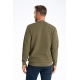 BISON Strikket bluse med struktur i Army meleret til herre