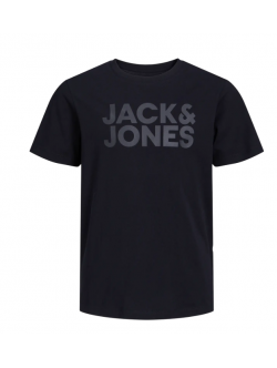 Jack & Jones Junior T-shirt i sort med print til drenge