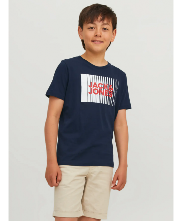 Jack & Jones Junior T-shirt i Navy Blazer med print til drenge