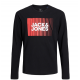 Jack & Jones Junior bluse i sort med print til drenge