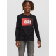 Jack & Jones Junior bluse i sort med print til drenge