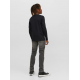 Jack & Jones Junior bluse i sort med print til drenge