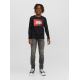 Jack & Jones Junior bluse i sort med print til drenge