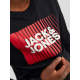 Jack & Jones Junior bluse i sort med print til drenge