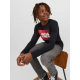 Jack & Jones Junior bluse i sort med print til drenge