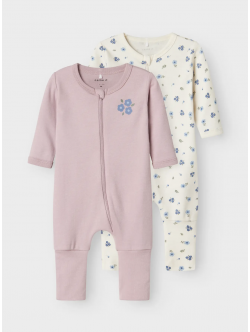 Name It Baby 2-pak natdragter med blomsterprint til piger – str. 50, 56, 62, 68, 74, 80, 86, 92, 98 og 104