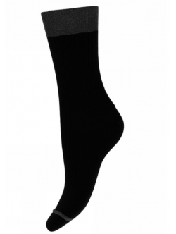 MP Denmark Erina uld rib sokker i Dark Grey Melange til kvinder
