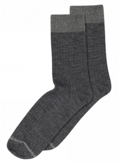 MP Denmark Erina uld rib sokker i Dark Grey Melange til kvinder