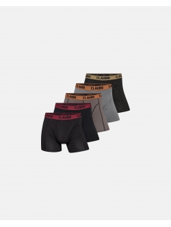 Claudio 5pak bambus underbukser/tights med orange og bordeaux til herre
