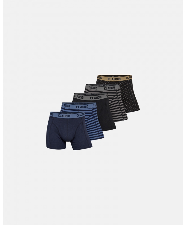 Claudio 5pak bambus underbukser/tights i sort, grå og blå til herre