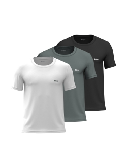 BOSS 3pak bomuld t-shirts i sort, grøn og hvid til herre | Regular fit