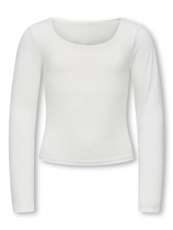 KIDS ONLY 2-WAYS FIT top i cremet hvid til piger