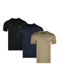 BOSS 3-pak T-shirts i grøn, navy og sort til herre, str. S og M