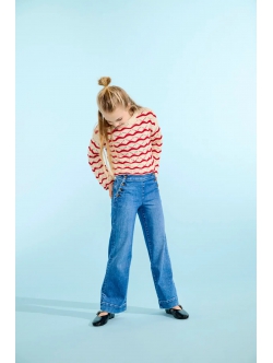 KIDS ONLY Wide-fit denim jeans i blå til piger