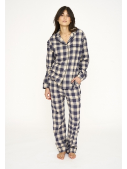JBS Of Denmark Women Flannel pyjamasskjorte I blå til kvinder