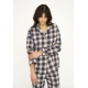 JBS Of Denmark Women Flannel pyjamasskjorte I blå til kvinder