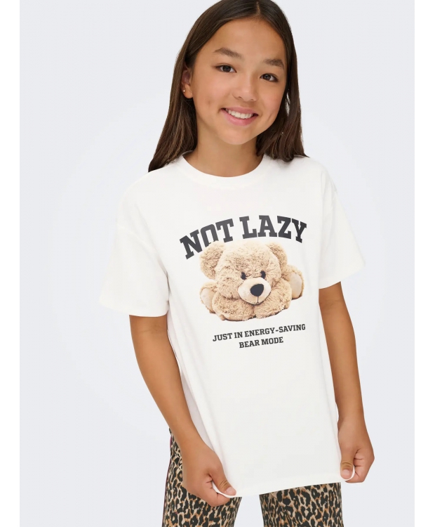 KIDS ONLY Loose t-shirt i hvid med print til piger
