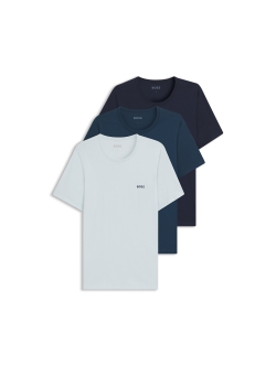 BOSS 3-pak t-shirts med rund-hals i forskellige blå farver til herre
