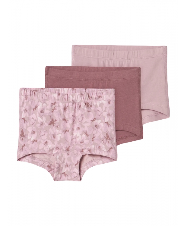 Name it 3-pak underbukser i Mauve med blomster til piger