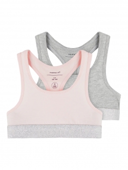 Name it 2-pak Top/Bralette i lyserød og grå til piger