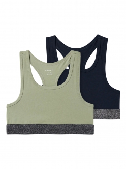 Name it 2-pak Top/Bralette i grøn og sort til piger