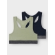 Name it 2-pak Top/Bralette i grøn og sort til piger