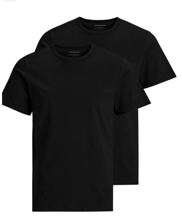 Jack and Jones Herre T-shirts 2-pak – Crew Neck, Sort