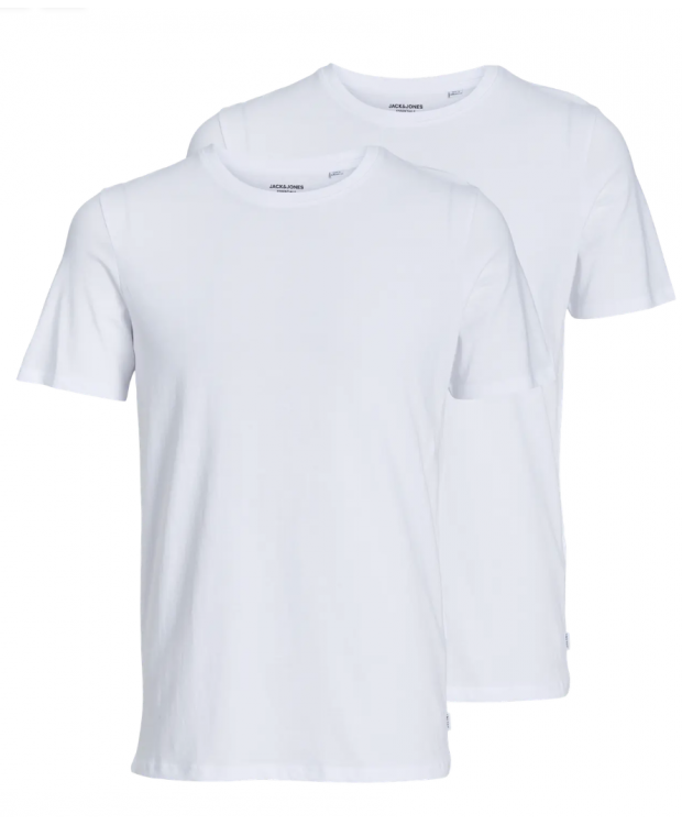 Jack and Jones Herre T-shirts 2-pak – Crew Neck, Hvid