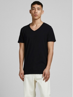 Jack & Jones 2-pak sort T-shirts med v-hals til herre – S-XXL