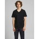 Jack & Jones 2pak sort T-shirt i økologisk bomuld med V-hals til herre